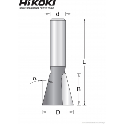 Frez kątowy jaskółczy ogon 12.7x45x14mm chwyt 6mm Hikoki (754089)