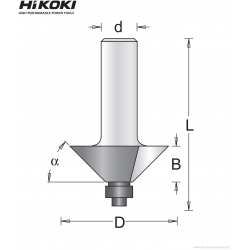 Frez wyrównujący z łożyskiem oporowym 31,8x50x45mm chwyt 8mm Hikoki (754113)