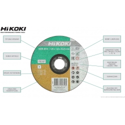 Tarcza tnąca do INOX lub metalu 125x1mm płaska BRILLIANT Hikoki (782302)