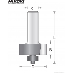 Frez prostokątny z prowadzeniem 31.7x50x9.5mm chwyt 6mm Hikoki (754025)