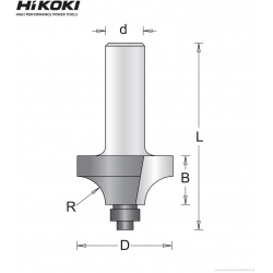 Frez zaokrąglający z prowadzeniem 31,8x52x15,9mm chwyt 8mm Hikoki (754094)