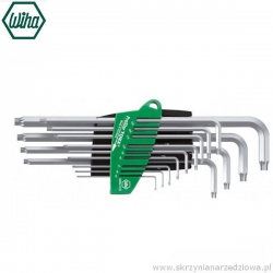 Zestaw kluczy trzpieniowych TORX gwiazdka T5-T45 chromowane Wiha ProStar Titanium 366SZ13TS ( 39104 )