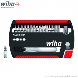Zestaw bitów PH PZ TORX HEX z uchwytem 1/4" grzechotką XLSelector w kasecie 17cz. Wiha 7948-043 (36951)