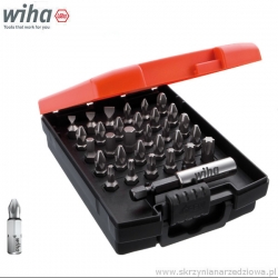 Zestaw bitów płaskich PH PZ Torx HEX z uchwytem 1/4" 25mm w kasecie 31cz. Wiha 7979-01 (26252)
