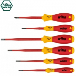 Zestaw wkrętaków izolowanych płaskich krzyżowych PH 6-cz Wiha SoftFinish slimFix 1000V VDE 3201K6 ( 35389 )